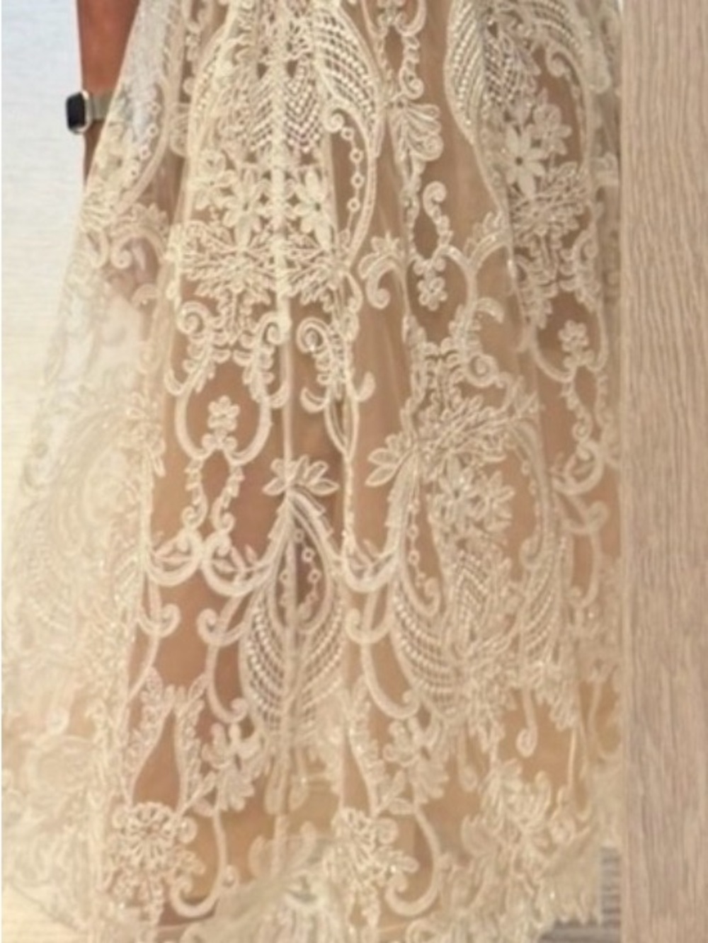 Bronx and Banco Nude and White Lace Midi Dress - Picture 4 of 8